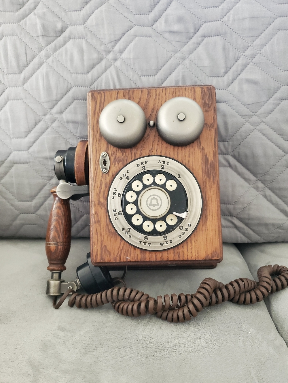 VTG Wooden Western Electric Country Junction rotary wall telephone, WORKS